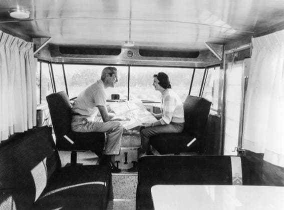 RECORD DATE NOT STATED A couple in a motorhome, 1957 A couple in a motorhome, 1957 Copyright: 972_ML_05_W611411