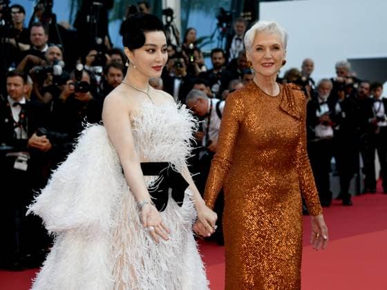 Entertainment Bilder des Tages 76th Cannes Film Festival 2023, evening 8 - Red Carpet film Asteroid City . In the photo Fan Bingbing and Maye Musk  Copyright: xSimonexComix xipa-agency.netx xPoolxPhotoxEventsx01x IPA_IPA38163057