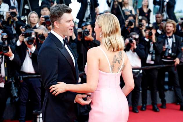 Colin Jost with wife Scarlett Johansson at the premiere of the feature film Asteroid City at the Festival de Cannes 2023 76 Cannes International Film Festival at the Palais des Festivals Cannes, 23 05 2023. Foto:xD.xBedrosianx xFuturexImage