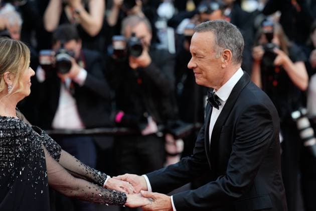 The Asteroid City Red Carpet Premiere at the 76th Edition of the Cannes Film Festival Actor Tom Hanks and wife Rita Wilson attend the movie screening and red carpet event for Asteroid City , directed by Wes Anderson, which is in competition, during the 76th edition of the Cannes Film Festival on May 23 2023, in Cannes, France Cannes Palace of Festivals and Congresses of Cannes Cannes France Copyright: xAlexandraxFechetex _ADR1845