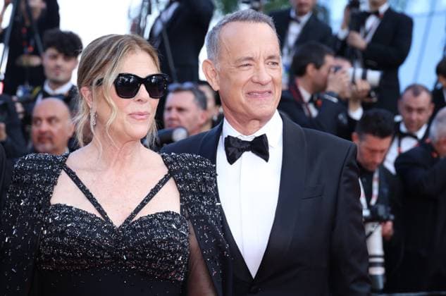 May 23, 2023, CANNES, FRANCE: Rita Wilson, Tom Hanks attend the Asteroid City red carpet during the 76th annual Cannes film festival at Palais des Festivals on May 23, 2023 in Cannes, France. CANNES FRANCE - ZUMAs181 20230523_zea_s181_041 Copyright: xDGPx