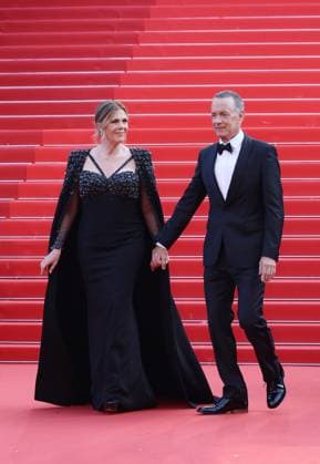 May 23, 2023, CANNES, FRANCE: Rita Wilson, Tom Hanks attend the Asteroid City red carpet during the 76th annual Cannes film festival at Palais des Festivals on May 23, 2023 in Cannes, France. CANNES FRANCE - ZUMAs181 20230523_zea_s181_059 Copyright: xDGPx