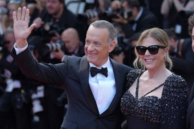 Tom Hanks - Rita Wilson CELEBRITES : 76 eme festival de Cannes - Red Carpet du film Â« Asteroid City Â» - Cannes - 23 05 2023 NorbertScanella Panoramic 