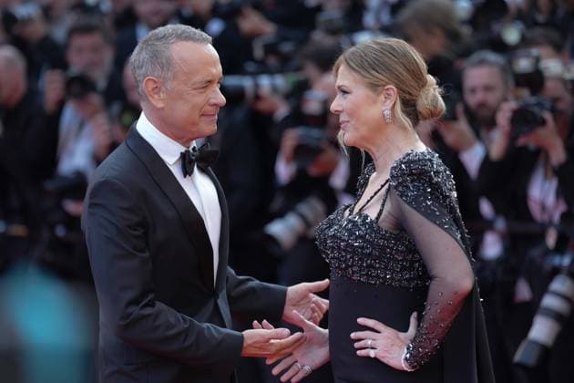 Tom Hanks - Rita Wilson CELEBRITES : 76 eme festival de Cannes - Red Carpet du film Â« Asteroid City Â» - Cannes - 23 05 2023 NorbertScanella Panoramic 