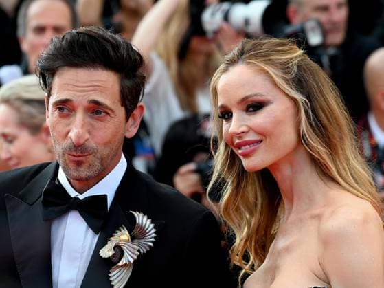 76th Cannes Film Festival 2023, evening 8 - Red Carpet film Asteroid City . In the photo Adrien Brody, Georgina Chapman  Copyright: xManuelexMangiarottix xipa-agencyx xPoolxPhotoxEventsx01x IPA_IPA38170412