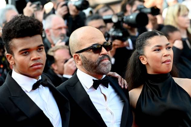 76th Cannes Film Festival 2023, evening 8 - Red Carpet film Asteroid City . In the photo Elijah Wright, Jeffrey Wright, Juno Wright  Copyright: xManuelexMangiarottix xipa-agencyx xPoolxPhotoxEventsx01x IPA_IPA38170808