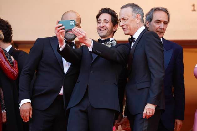 May 23, 2023: Jeffrey Wright, Adrien Brody and Tom Hanks attend the Asteroid City premiere during the 76th Cannes Film Festival at Palais des Festivals in Cannes, France, on 23 May 2023. Photo: - ZUMAm179 20230523_zep_m179_060 Copyright: xAlecxMichaelx