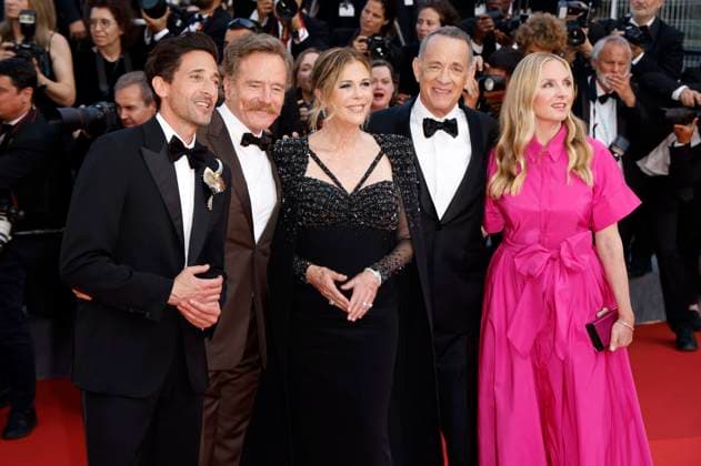 Adrien Brody, Bryan Cranston, Rita Wilson, Tom Hanks and Hope Davis at the premiere of the feature film Asteroid City at the Festival de Cannes 2023 76 Cannes International Film Festival at the Palais des Festivals Cannes, 23 05 2023. Foto:xS.xGabschx xFuturexImage