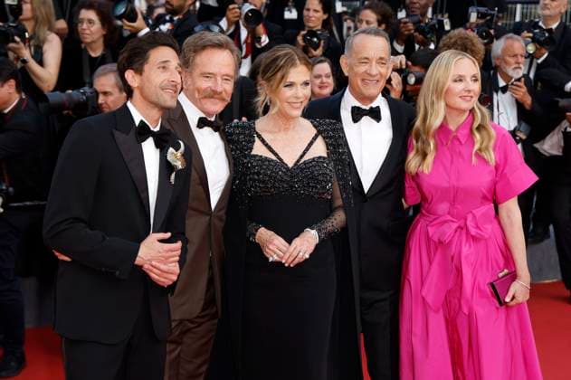 Adrien Brody, Bryan Cranston, Rita Wilson, Tom Hanks and Hope Davis at the premiere of the feature film Asteroid City at the Festival de Cannes 2023 76 Cannes International Film Festival at the Palais des Festivals Cannes, 23 05 2023. Foto:xS.xGabschx xFuturexImage