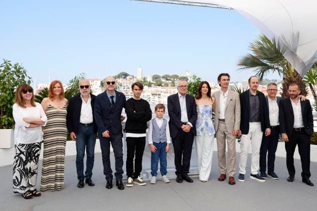 Francesca Calvelli, Susanna Nicchiarelli, Giuseppe Caschetto, Paolo Pierobon, Leonardo Maltese, Enea Sala, Marco Bellocchio, Barbara Ronchi, Fabrizio Gifuni, Fausto Russo Alesi, Paolo Del Brocco and Simone Gatton at the photocall for the feature film Rapito Kidnapped at the Festival de Cannes 2023 76 Cannes International Film Festival at the Palais des Festiv Foto:xD.xBedrosianx xFuturexImage