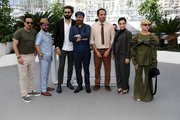 76th Cannes Film Festival 2023, Photocall film Ayeh Haye Zamini (Terrestrial Verses) . Pictured: Faezeh Rad, Sadaf Asgari, Ali Asgari, Alireza Khatami, Farzin Mohaddes, Hossein Soleimani Golijan  Copyright: xAlbertoxTerenghi PoolxPhotoxEvenx xPoolxPhotoxEventsx01x IPA_IPA38183467
