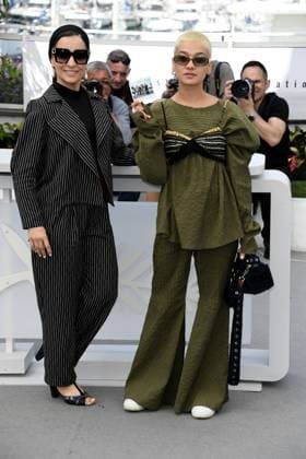76th Cannes Film Festival 2023, Photocall film Ayeh Haye Zamini (Terrestrial Verses) . Pictured: Faezeh Rad, Sadaf Asgari  Copyright: xAlbertoxTerenghi PoolxPhotoxEvenx xPoolxPhotoxEventsx01x IPA_IPA38183481