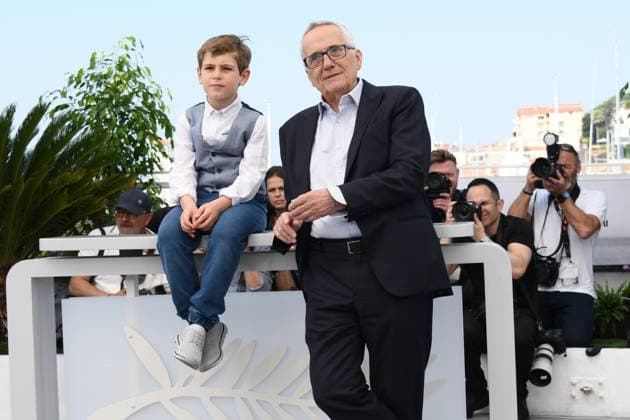 76e Festival International du Film de Cannes. RAPITO Photocall at the 76th International Cannes Film festival Enea Sala, director Marco Bellocchio 292570 2023-05-24 Cannes France  Copyright: xThomasxBohlenx STAR_292570_006