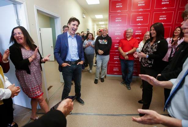 May 24, 2023, WINNIPEG, MANITOBA, CANADA: Prime Minister Justin Trudeau greets supporters at a rally in Portage La Prairie, Man. Wednesday, May 24, 2023. WINNIPEG CANADA  - ZUMAc35_ 20230524_zaf_c35_096 Copyright: xJohnxWoodsx