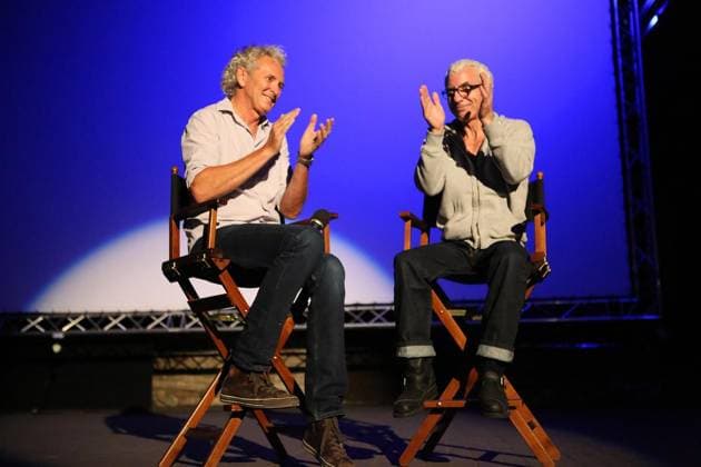 Meiderich Sommerkino - Schauspieler Ralf Richter als Stargast bei Bang Boom Bang Kai Gottlob links Geschäftsführer Filmforum mit Ralf Richter im Gespräch. Foto: Carsten Walden WAZ FotoPool Meiderich Sommerkino - Schauspieler Ralf Richter als Stargast bei Bang Boom Bang Kai Gottlob links Geschäftsführer Filmforum mit Ralf Richter im Gespräch. Deutschland NRW Duisburg Copyright: CarstenxWalden