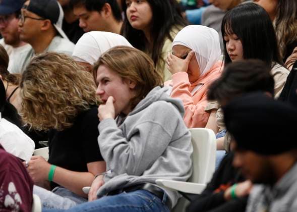 May 24, 2023, WINNIPEG, MANITOBA, CANADA: People attend a town hall meeting with Prime Minister Justin Trudeau at the University of Winnipeg in Winnipeg, Wednesday, May 24, 2023. WINNIPEG CANADA  - ZUMAc35_ 20230524_zaf_c35_143 Copyright: xJohnxWoodsx