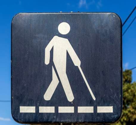 Road sign a Blind Person, the the Street with a white Stock crossed, Taroudant, Sous Valley, Morocco, North Africa, Africa Copyright: imageBROKER IanxMurray iblimu09040895.jpg