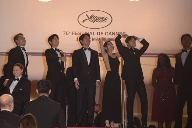 May 24, 2023, CANNES, France: CANNES, FRANCE - MAY 24: (L-R) Han Jae-duk, Xa Bin Hong, Joong Ki Song, Hyoung Seo Kim, Kim Chang-Hoon and guest attend the Il Sol Dell Avvenire (A Brighter Tomorrow) red carpet during the 76th annual Cannes film festival at Palais des Festivals on May 24, 2023 in Cannes, France. CANNES France - ZUMAi09_ 20230524_zaf_i09_020 Copyright: xFrederickxInjimbertx