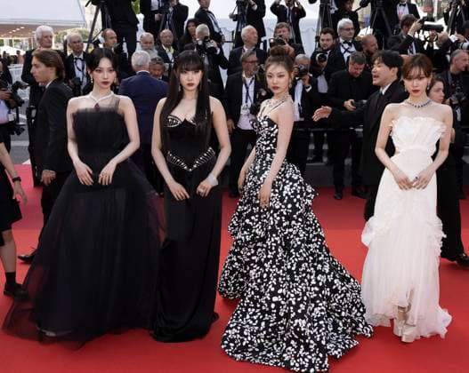 CANNES, FRANCE - MAY 24: (L-R) Yoo Jimin (Karina), Aeri Uchinaga (Giselle), Ning Yi Zhuo (Ningning) and Kim Min Jeong (Winter) of Aespa group arrive for the screening of the film La Passion de Dodin Bouffant during the 76th Cannes Film Festival at Palais des Festivals on May 24, 2023 in Cannes, France.  Copyright: xVCGx 111438227865