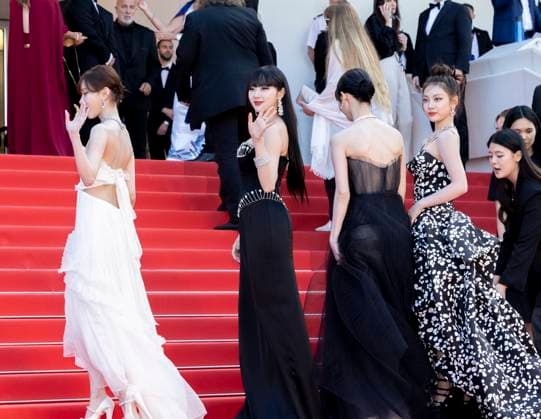 CANNES, FRANCE - MAY 24: (L-R) Kim Min Jeong (Winter), Aeri Uchinaga (Giselle), Yoo Jimin (Karina) and Ning Yi Zhuo (Ningning) of Aespa group arrive for the screening of the film La Passion de Dodin Bouffant during the 76th Cannes Film Festival at Palais des Festivals on May 24, 2023 in Cannes, France.  Copyright: xVCGx 111438228169