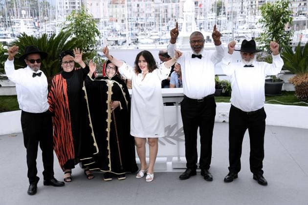 76th Cannes Film Festival 2023, Photocall film Kadib Abyad (The Mother Of All Lies) . Pictured: Abdallah Ez Zouid, Ouardia Zorkani, Zahra Jeddaoui, Asmae El Moudir, Said Masrour, Mohammed El Moudir  Copyright: xAlbertoxTerenghi PoolxPhotoxEvenx xPoolxPhotoxEventsx01x IPA_IPA38208264