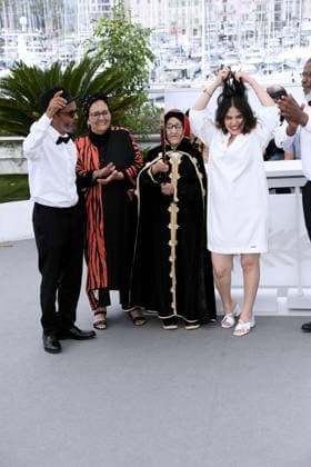 76th Cannes Film Festival 2023, Photocall film Kadib Abyad (The Mother Of All Lies) . Pictured: Ouardia Zorkani, Zahra Jeddaoui, Asmae El Moudir, Said Masrour  Copyright: xAlbertoxTerenghi PoolxPhotoxEvenx xPoolxPhotoxEventsx01x IPA_IPA38208266
