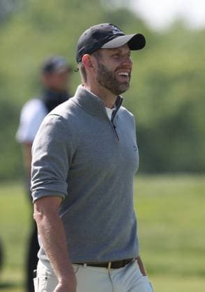 STERLING, VA - MAY 25: Eric Trump seen with Former US President Donald Trump, golfing at Trump National Golf Club Washington DC in Sterling, Virginia on May 25, 2023. Copyright: xmpi34x