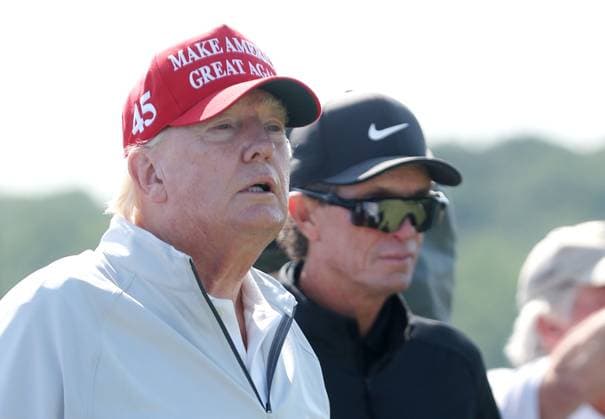 STERLING, VA - MAY 25: Former US President Donald Trump seen golfing at Trump National Golf Club Washington DC in Sterling, Virginia on May 25, 2023. Copyright: xmpi34x