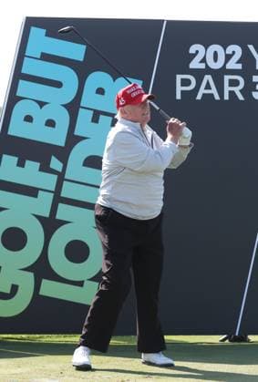 STERLING, VA - MAY 25: Former US President Donald Trump seen golfing at Trump National Golf Club Washington DC in Sterling, Virginia on May 25, 2023. Copyright: xmpi34x