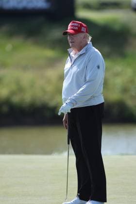 STERLING, VA - MAY 25: Former US President Donald Trump seen golfing at Trump National Golf Club Washington DC in Sterling, Virginia on May 25, 2023. Copyright: xmpi34x