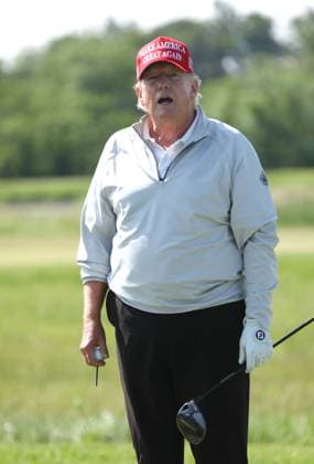 STERLING, VA - MAY 25: Former US President Donald Trump seen golfing at Trump National Golf Club Washington DC in Sterling, Virginia on May 25, 2023. Copyright: xmpi34x