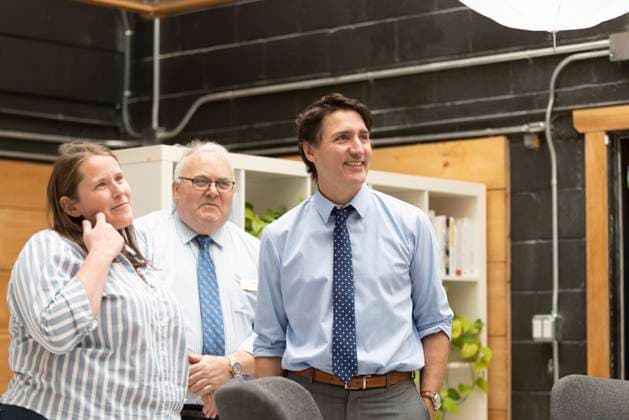 May 25, 2023, St. Thomas, ON, Canada: Prime Minister Justin Trudeau visits The Atrium in St. Thomas, Ont., on Thursday, May 25, 2023. St. Thomas Canada  - ZUMAc35_ 20230525_zaf_c35_038 Copyright: xNicolexOsbornex