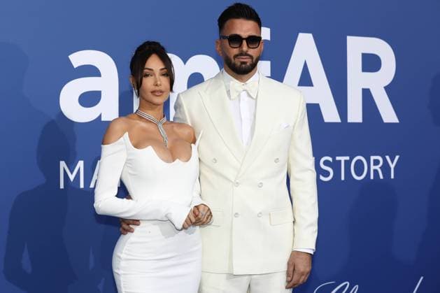 May 25, 2023, Antibes, Cote d Azur, France: Reality TV personality NABILLA BENATTI and her husband THOMAS VERGARA attend the amfAR Gala during the 76th Annual Cannes Film Festival at Palais des Festivals on May 25, 2023 in Cannes, France Antibes France - ZUMAc179 20230525_zep_c179_104 Copyright: xMickaelxChavetx