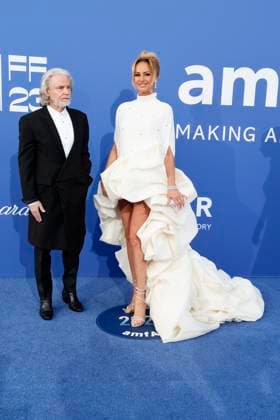 May 25, 2023: Hermann Buhlbecker and Adriana Karembeu attend the amfAR Gala Cannes 2023 during the 76th Cannes Film Festival, Festival de Cannes, at Hotel du Cap-Eden-Roc in Cap d Antibes, France, on 25 May 2023. Photo: - ZUMAm179 20230525_zep_m179_098 Copyright: xAlecxMichaelx