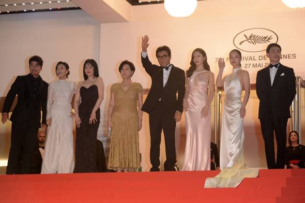 May 25, 2023, CANNES, France: CANNES, FRANCE - MAY 25: (L-R) Director Song Kang-ho, Jang Young-nam, Park Jeong-su, Lim Su-jeong, Kim Ji-woon, Krystal Jung, Jeon Yeo-Been and Oh Jung-se attend the Cobweb (Dans La Toile) red carpet during the 76th annual Cannes film festival at Palais des Festivals on May 25, 2023 in Cannes, France CANNES France - ZUMAi09_ 20230525_zaf_i09_056 Copyright: xFrederickxInjimbertx