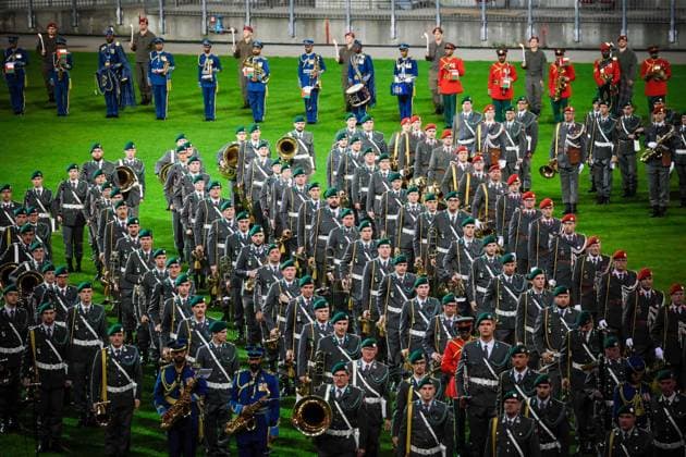 25 05 2023, Klagenfurt, AUT, On the road in Carinthia, Military Music Festival 2023 Klagenfurt, in picture overview, stadium, feature,