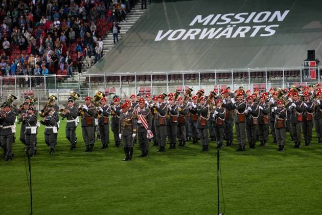 25 05 2023, Klagenfurt, AUT, On the road in Carinthia, Military Music Festival 2023 Klagenfurt, in picture overview, stadium, feature,
