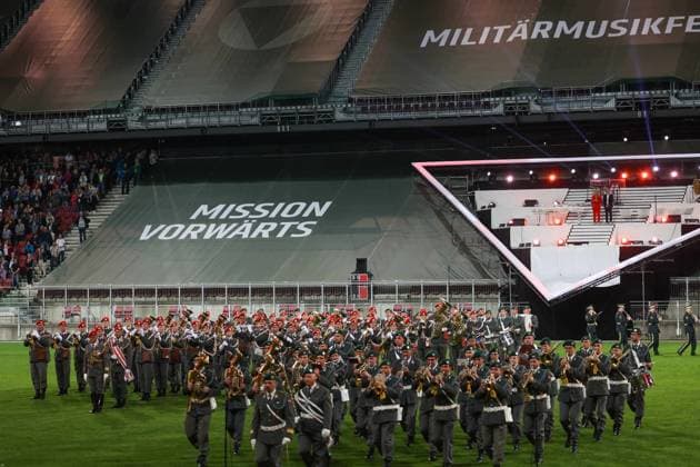 25 05 2023, Klagenfurt, AUT, On the road in Carinthia, Military Music Festival 2023 Klagenfurt, in picture overview, stadium, feature,