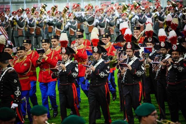 25 05 2023, Klagenfurt, AUT, On the road in Carinthia, Military Music Festival 2023 Klagenfurt, in picture overview, stadium, feature,