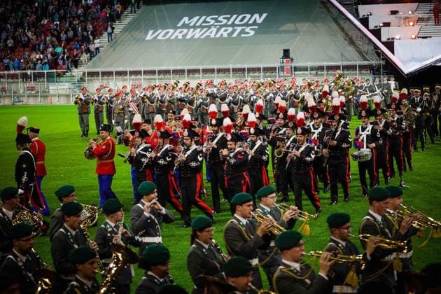 25 05 2023, Klagenfurt, AUT, On the road in Carinthia, Military Music Festival 2023 Klagenfurt, in picture overview, stadium, feature,