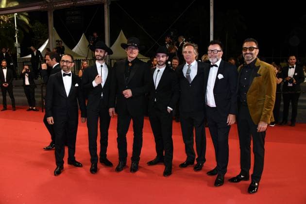 Internationale Filmfestspiele von Cannes, Hypnotic Premiere 76th Cannes Film Festival 2023, Red Carpet Film Hypnotic . Pictured Vahan Yepremyan, Gareth West, William Fichtner, Rebel Rodriguez, Director Robert Rodriguez, Racer Rodriguez and Artur Galstian  Copyright: xSimonexComix xipa-agency.netx xPoolxPhotoxEventsx01x IPA_IPA38254248