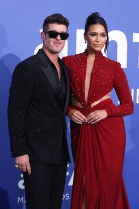 Robin Thicke and April Love attend the amfAR Cinema Against AIDS gala during the 76th annual Cannes Film Festival on May 25, 2023 in Cannes, France. Copyright: ximageSPACEx