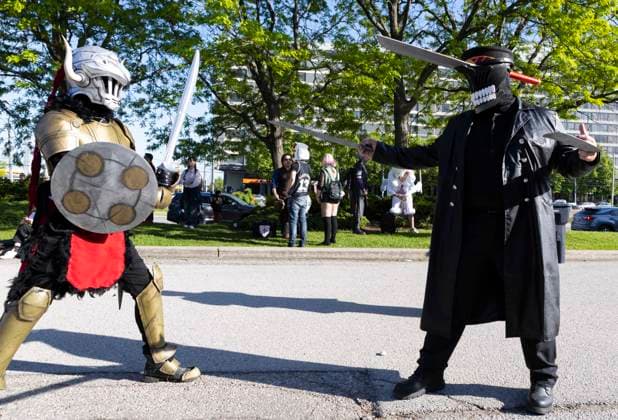 TORONTO, CANADA - MAY 26: People dressed in costumes attend the Anime North at Toronto Congress Centre on May 26, 2023 in Toronto, Canada.  Copyright: xVCGx 111438532514