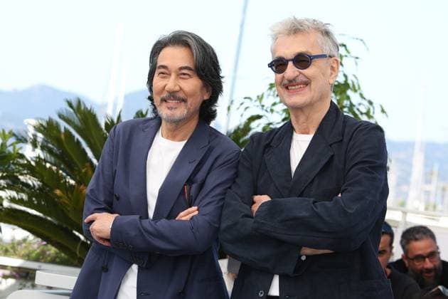 76e Festival International du Film de Cannes. Photocall. 76th Cannes Film Festival. Photocall with cast of the film Perfect days . Wim Wenders and Koji Yakusho. 292714 2023-05-26 Cannes France  Copyright: xIsabellexVautierx xStarfacex STAR_292714_169