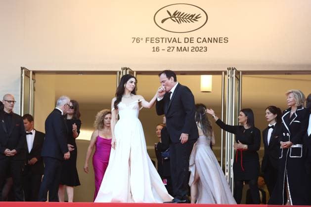 May 27, 2023, Cannes, Cote d Azur, France: QUENTIN TARANTINO and DANIELLA PICK attend the Closing Ceremony of the 76th Annual Cannes Film Festival at Palais des Festivals on May 27, 2023 in Cannes, France Cannes France - ZUMAc179 20230527_zep_c179_072 Copyright: xMickaelxChavetx