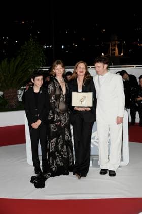 76th Cannes Film Festival 2023, Photocall Palmares. Pictured Justine Triet, Sandra Hüller, Antoine Reinartz, Milo Machado Graner  Copyright: xAlbertoxTerenghix xipa-agency.nex xPoolxPhotoxEventsx01x IPA_IPA38278639
