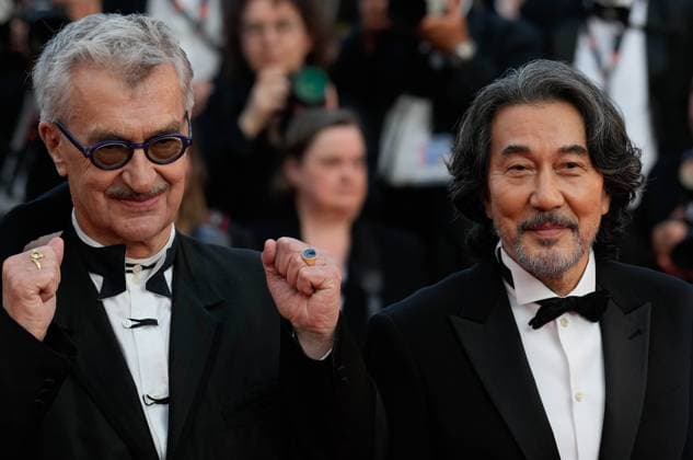 The Elemental Red Carpet Premiere at the 76th Edition of the Cannes Film Festival Wim Wenders, director of Perfect Days , and Best Actor Winner Koji Yakusho attend the movie screening and red carpet event for Elemental , directed by Peter Sohn, during the 76th edition of the Cannes Film Festival on May 27 2023, in Cannes, France Cannes Palace of Festivals and Congresses of Cannes Cannes France Copyright: xAlexandraxFechetex _ADR9395