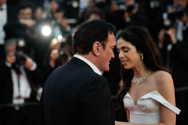 The Elemental Red Carpet Premiere at the 76th Edition of the Cannes Film Festival Quentin Tarantino and Daniella Pick attend the movie screening and red carpet event for Elemental , directed by Peter Sohn, during the 76th edition of the Cannes Film Festival on May 27 2023, in Cannes, France Cannes Palace of Festivals and Congresses of Cannes Cannes France Copyright: xAlexandraxFechetex _ADR9605