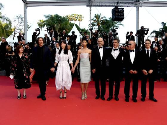 76th Cannes Film Festival 2023, evening 12 - Red Carpet Elemental and Closing Ceremony. In the photo Rachel Penfold, Jonathan Glazer, Ewa Puszczynska, a guest, James Wilson  Copyright: xSimonexComix xipa-agency.netx xPoolxPhotoxEventsx01x IPA_IPA38283486