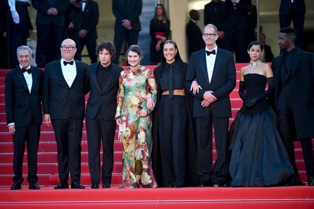 76th Cannes Film Festival 2023, evening 12 - Red Carpet Elemental and Closing Ceremony. Pictured in Morris, Director Peter Sohn, Vincent Lacoste, Denise Ream, Adele Exarchopoulos, Pete Docter, Leah Lewis and Mamoudou Athie  Copyright: xSimonexComix xipa-agency.netx xPoolxPhotoxEventsx01x IPA_IPA38283547